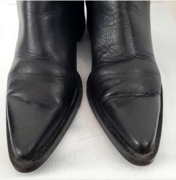 Zara Geometric Heel Pointed Ankle Boot Black - Picture 6 of 15